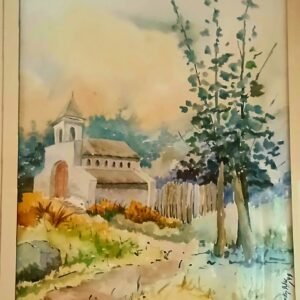 cuadro en acuarela iglesia