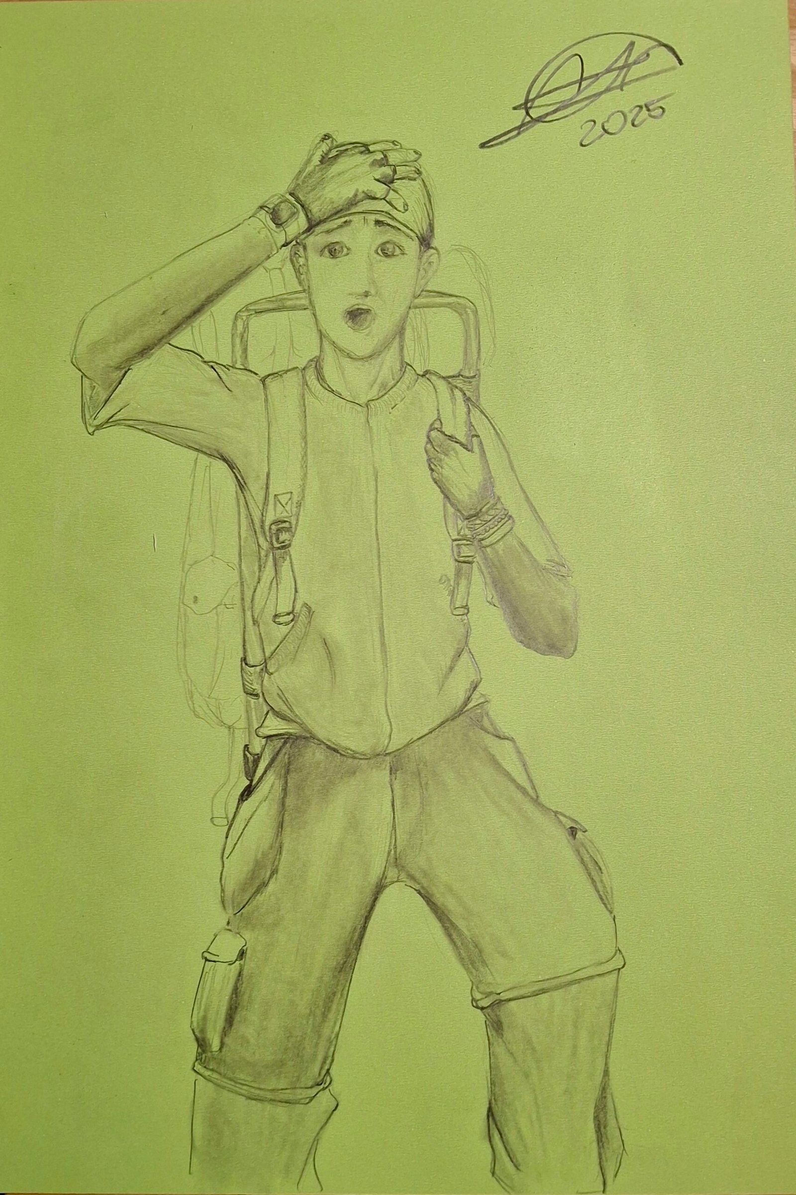 dibujo hombre viaje a lapiz