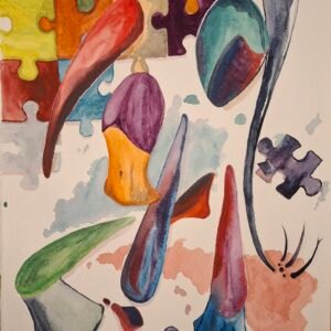 pintura a acurela abstracta danza